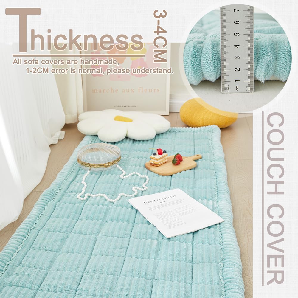 Couch Cover for Dogs Washable, Fuzzy Pet Couch Covers for 3 Cushion Sofa Pet Friendly, Non Slip