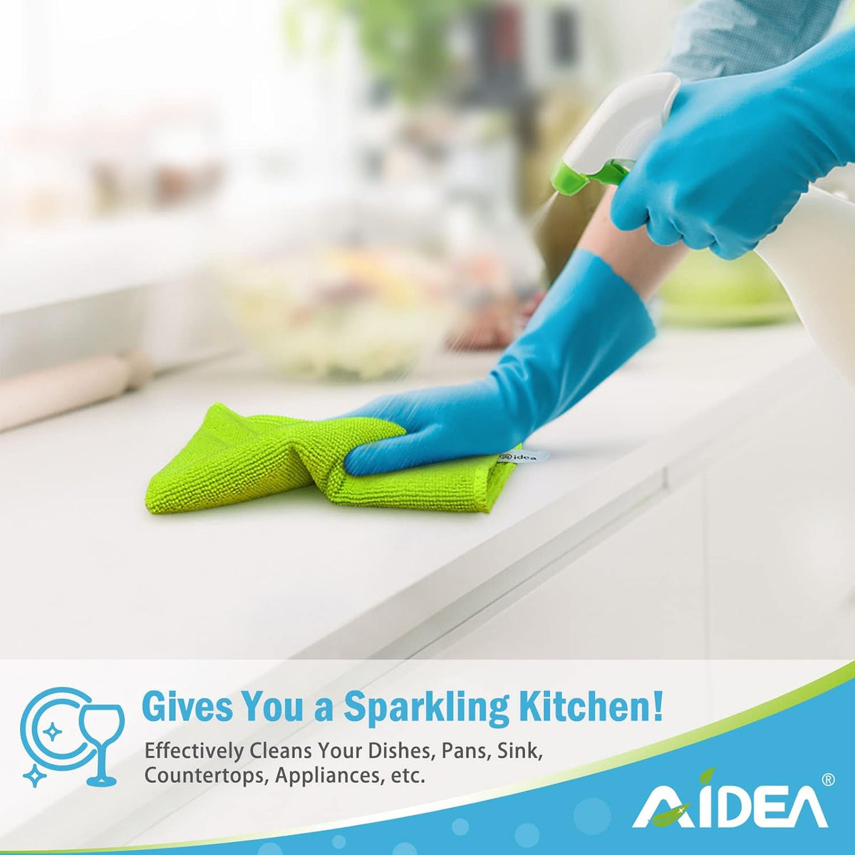 AIDEA Microfiber Cleaning Cloth-100PK, Soft Microfiber Towels for Cars, Absorbent Cleaning Rags