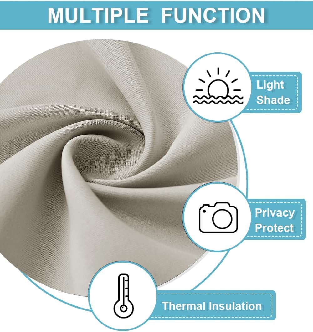 RYB HOME Blackout Curtains for Bedroom, Small Window Shades Thermal Insulating Privacy Drapes for