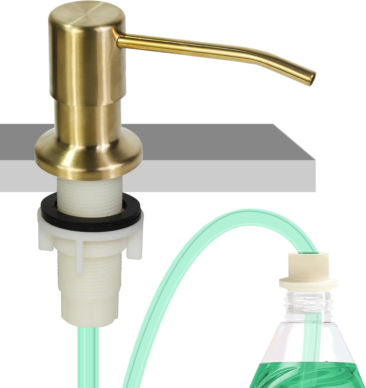 Soap Dispenser for Kitchen Sink, Built in Sink Soap Dispenser, Countertop Soap Dispenser Pump with