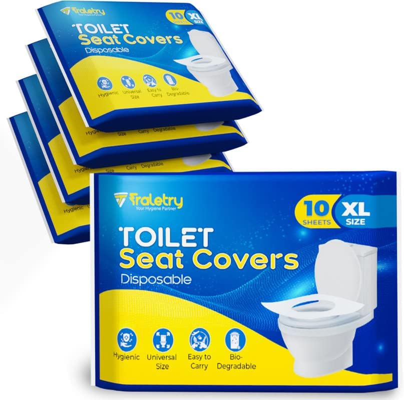 Toilet Seat Covers Disposable Flushable Travel Pack of 50 XL-Disposable Toilet Seat