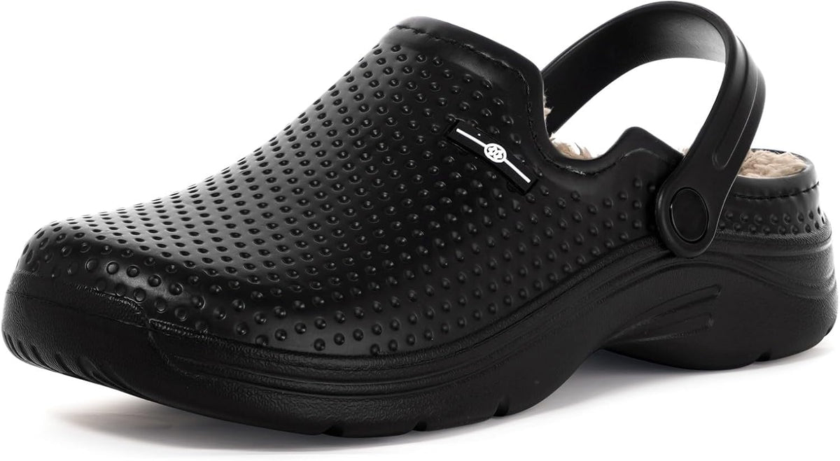 Womens Mens Fur Lined Clogs Waterproof Garden Shoes Winter Warm Fleece Lining Fuzzy House Home