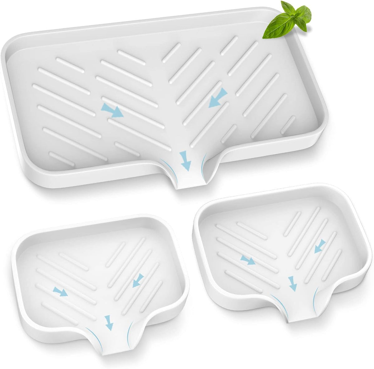 Kitchen Soap Tray,Kitchen Sink Tray Sponge Tray Kitchen Sponge Holder Self Draining Premium