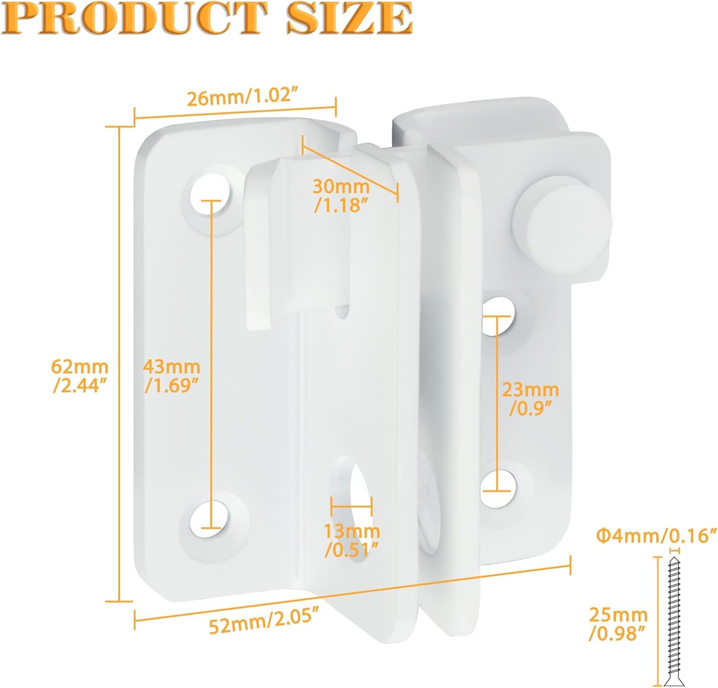 Alise Flip Latch Gate Latches Slide Bolt Latch Safety Door Lock Catch for Barn Cabinet Pet Cage