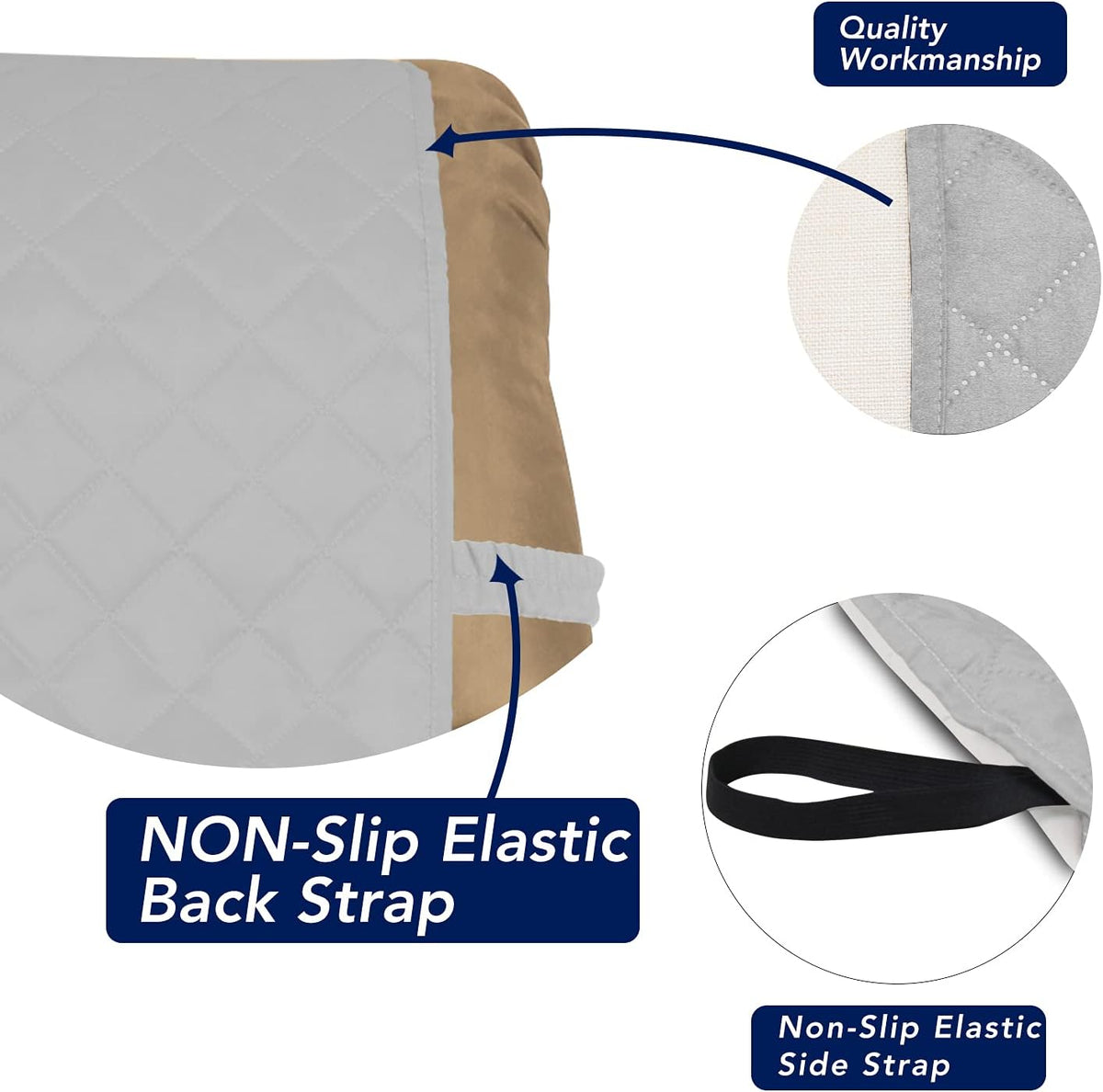 PureFit Reversible Quilted Sofa Cover, Water Resistant Slipcover Furniture Protector, Washable