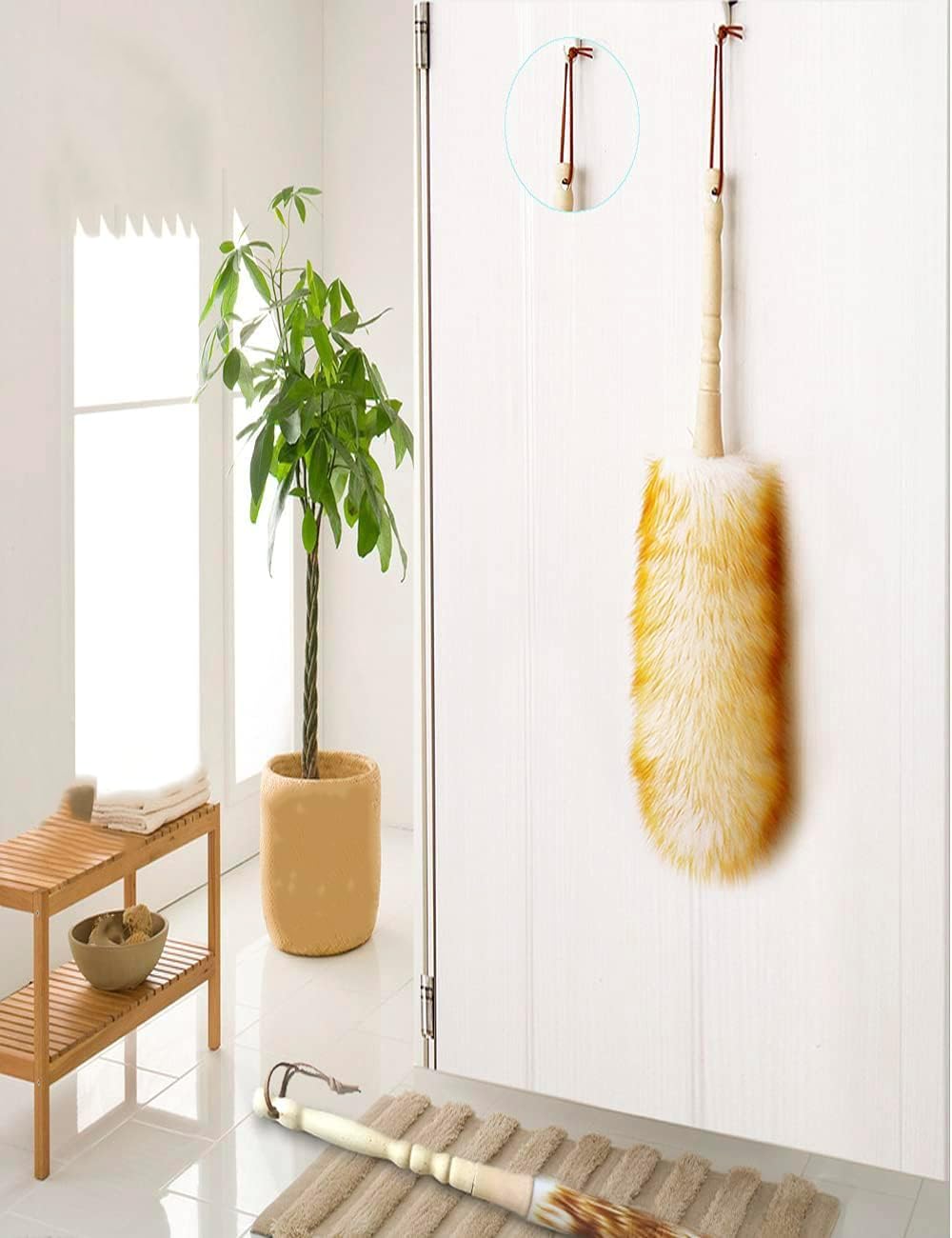 J&A Lambswool Dusters with Solid Wooden Handle, Flexible Head, Anti-Static, Comfortable Grips 17.8