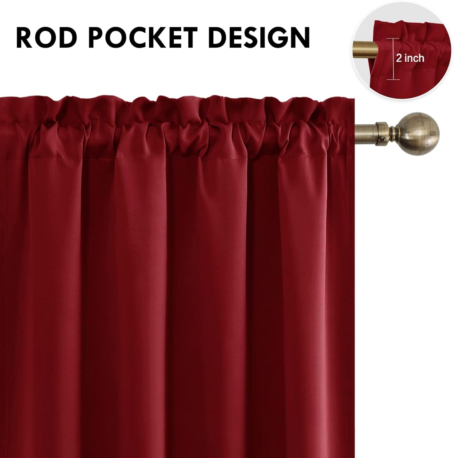 DWCN Blackout Curtains for Living Room Thermal Insulated, Energy Saving & Noise Reducing Bedroom
