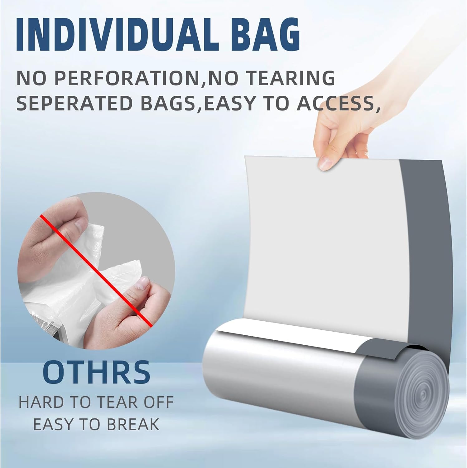 2.6 Gallon Mini Drawstring Trash Bags, Small Garbage Bags by KSSKSS, Code a fit 10-15 Liter, 2.6-4