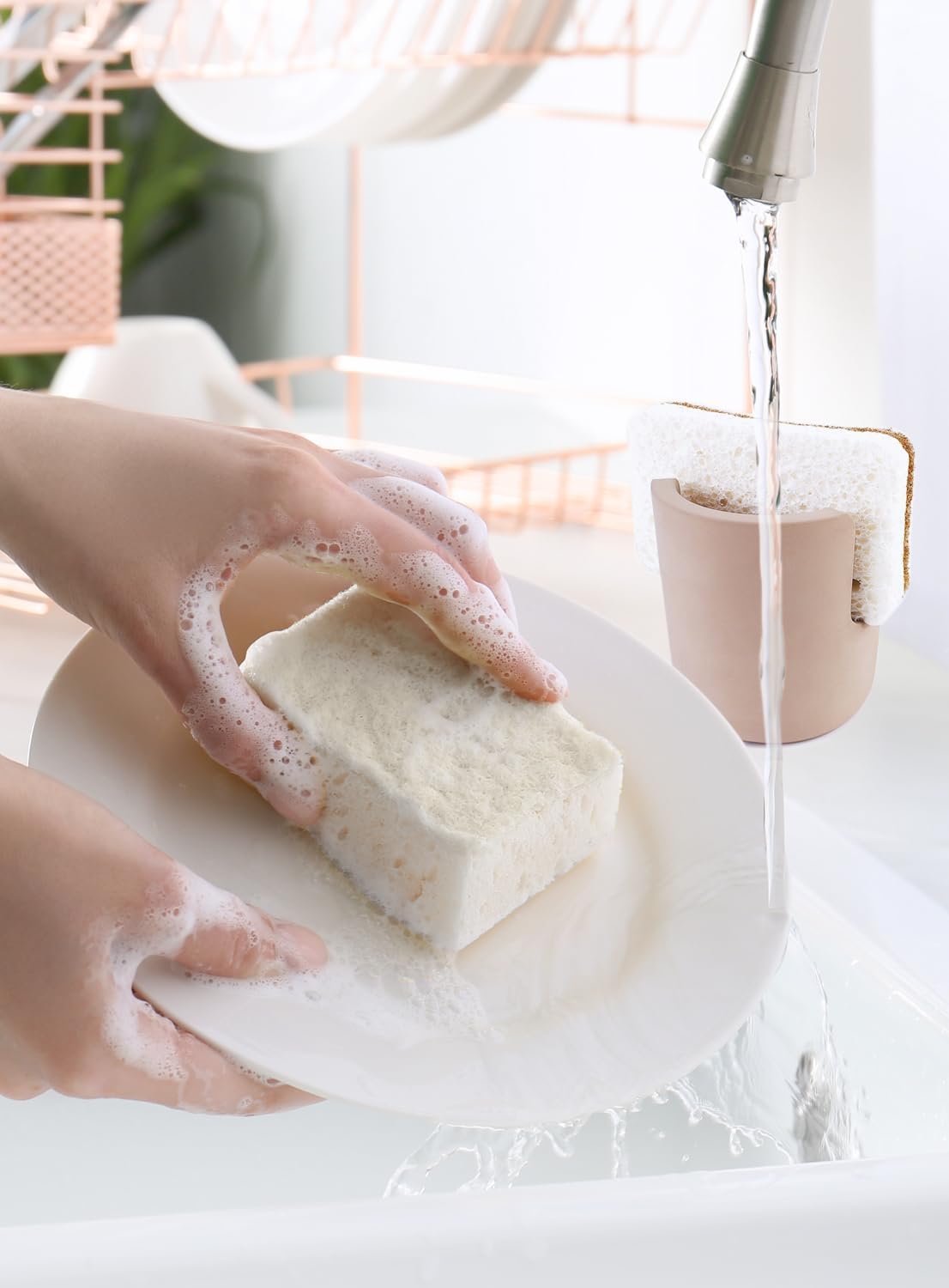 Stone Sponge Holder for Countertop Organizer, Quick Dry Diatomite Sponge Holder, Diatomaceous Earth