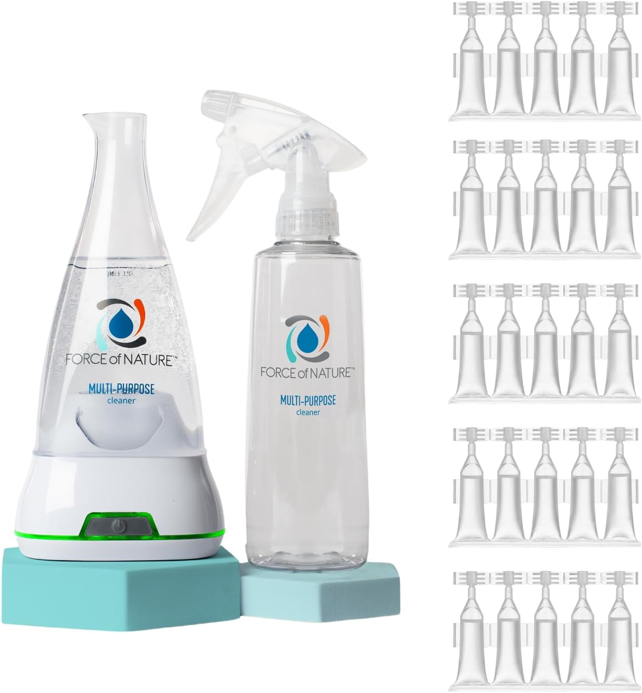Force of Nature Multi-Purpose Cleaner & Deodorizer Extra Value Bundle - Reusable Bottle, 25 Refills