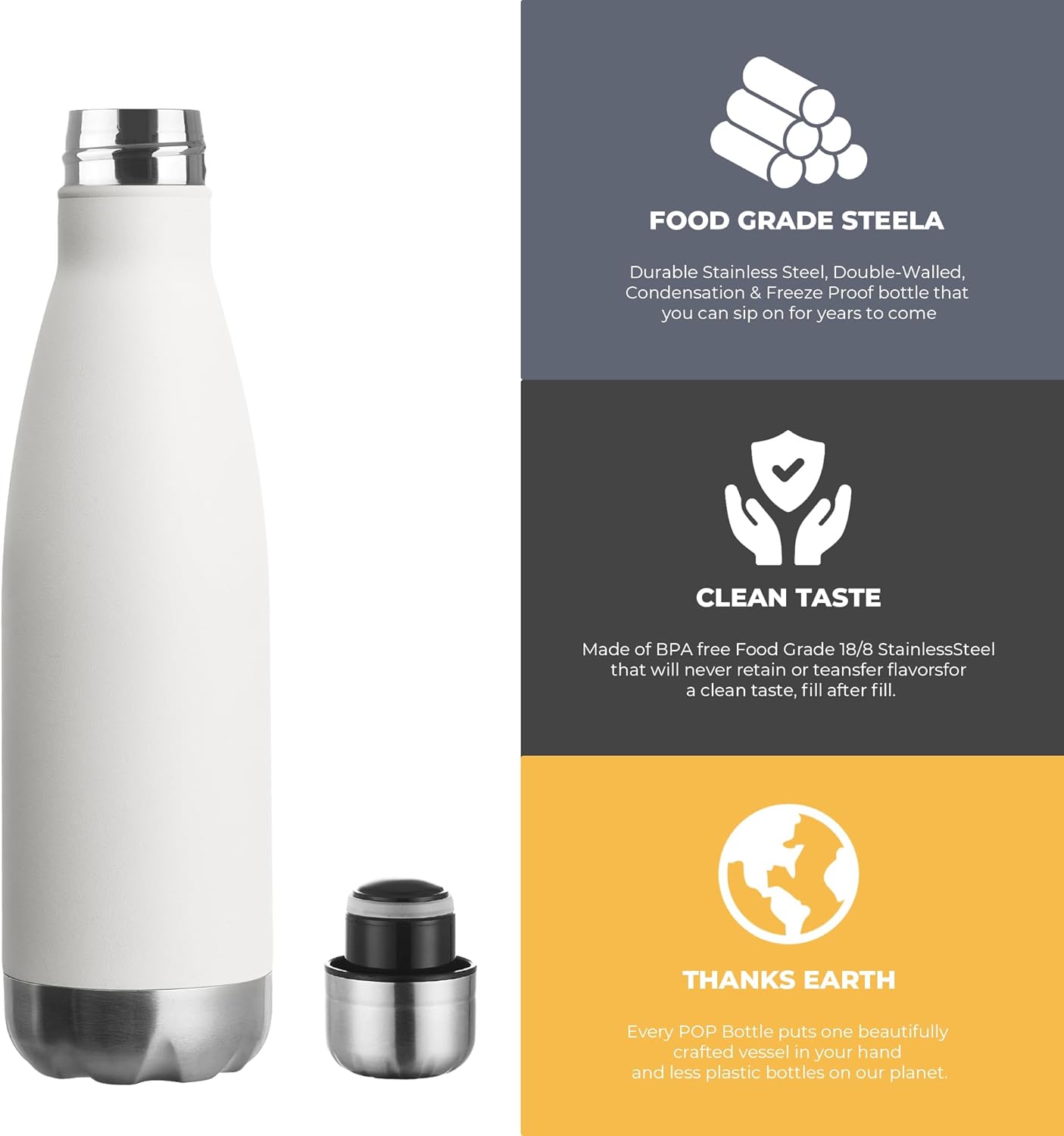 MEWAY 17oz Sport Water Bottle Vacuum Insulated Stainless Steel Sport Water Bottle Leak-Proof Double