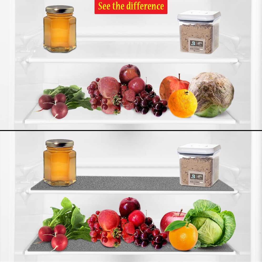 Dualplex® Fruit & Veggie Life Extender Liner for Fridge Refrigerator Drawers, 12x15 Inches (4 Pack)