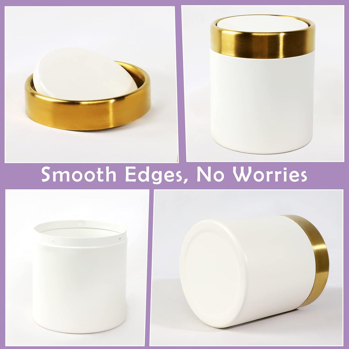 Mini Trash Can with Lid, Metal Small Tiny Mini Trash Bin Can, Mini Countertop Trash Cans for Desk