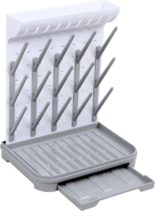 Baby Bottle Drying Rack – Large Vertical Bottle Dryer for 15 Bottles, Space-Saving Countertop Rack