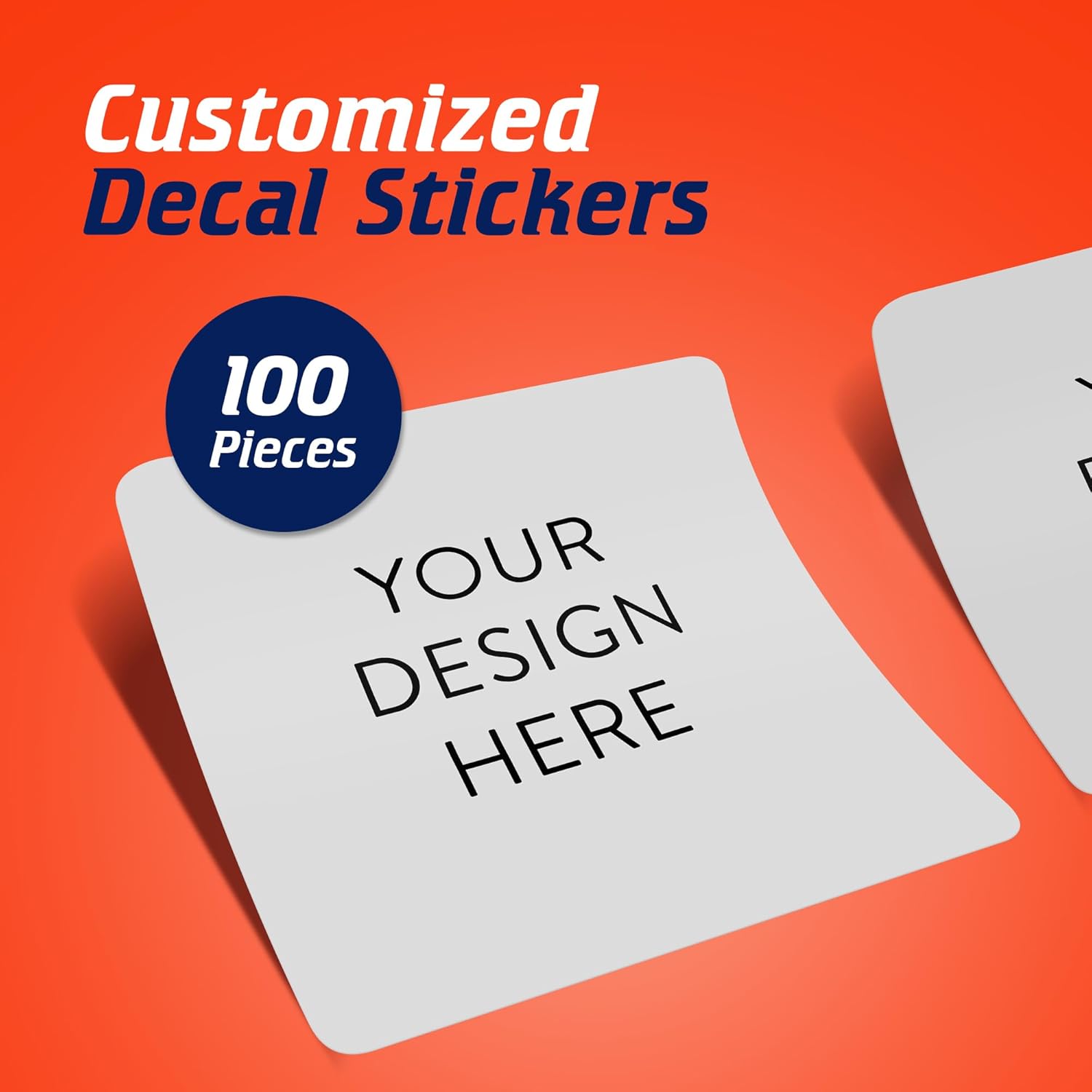 100 Custom Vinyl Stickers - Upload Your own Image, Text, Design, Logo - Personalized Logo Labels