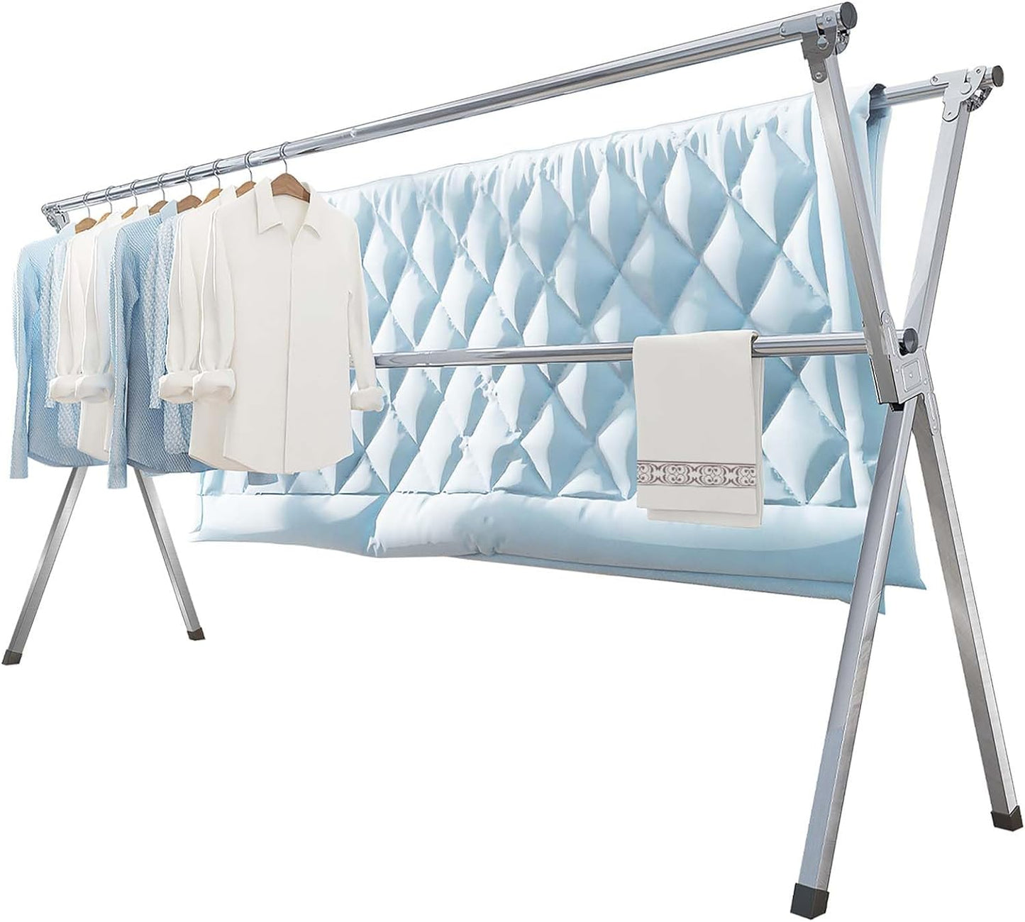 Clothes Drying Rack 95 Inches Folding Outdoor Indoor, Drying Rack Clothing Collapsible, Foldable