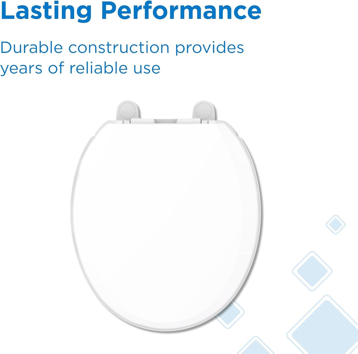 Gerber Round Front Toilet Seat with Cover, Soft Close, No Slam, Quick & Easy Install, Heavy-Duty