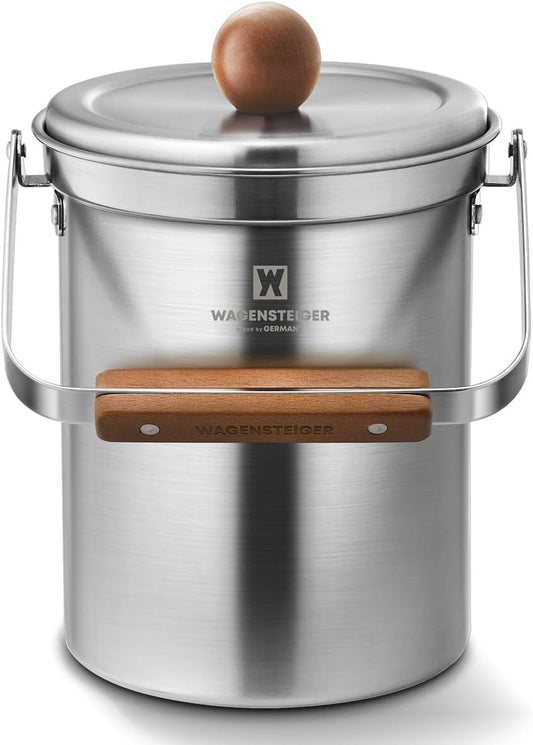 Kitchen Countertop Compost Bin 101ounces / 3Liters with Airtight Lid, SUS304 Stainless Steel