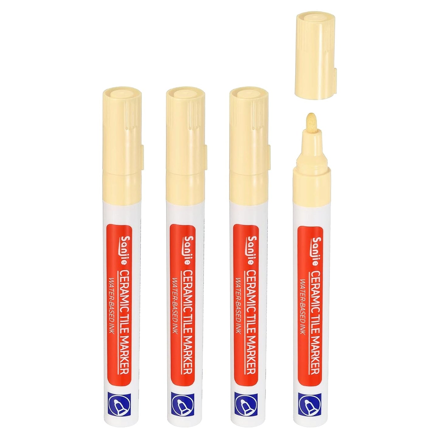PATIKIL Grout Pen, 4 Pack Beige Tile Marker Waterproof Grout Sealer Pen Tile Repair Pens Paint Pens