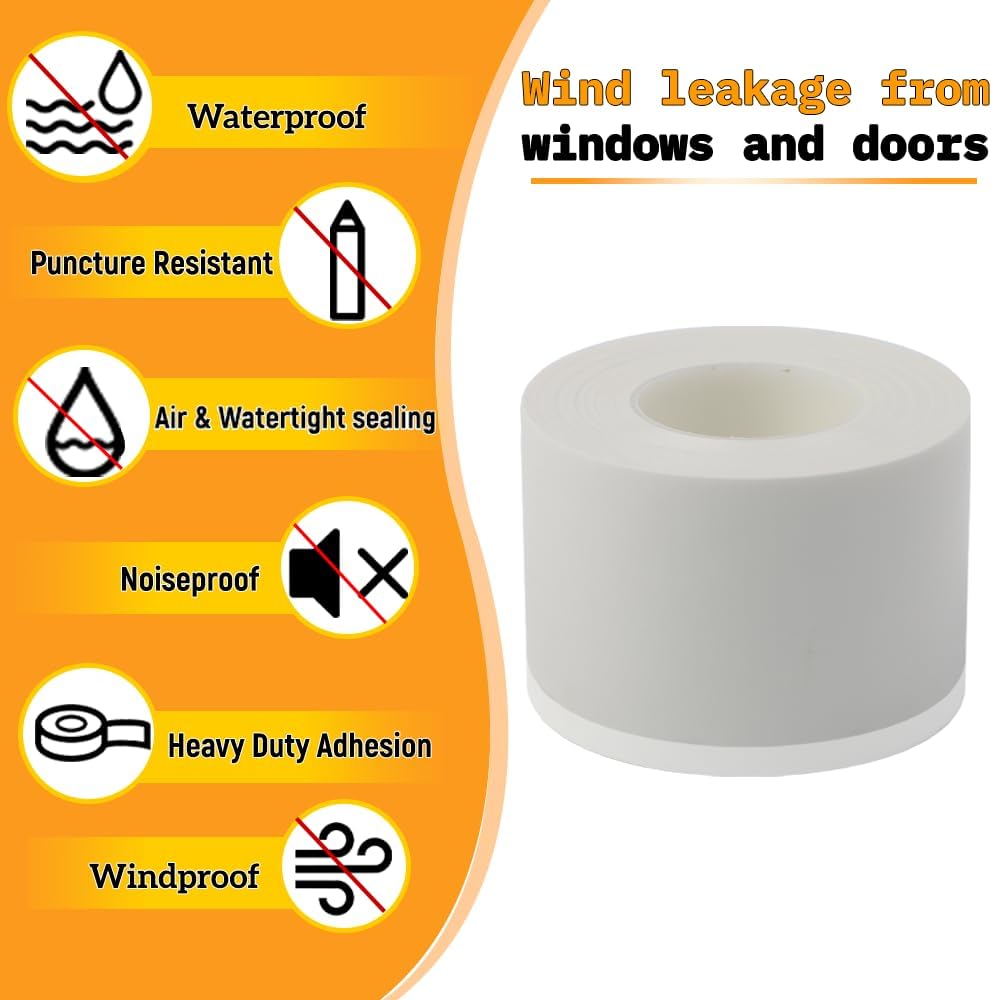 Window Insulation for Winter Weather Sealing Tape 2 Inch x 50 Yards Weather Stripping Residue Free