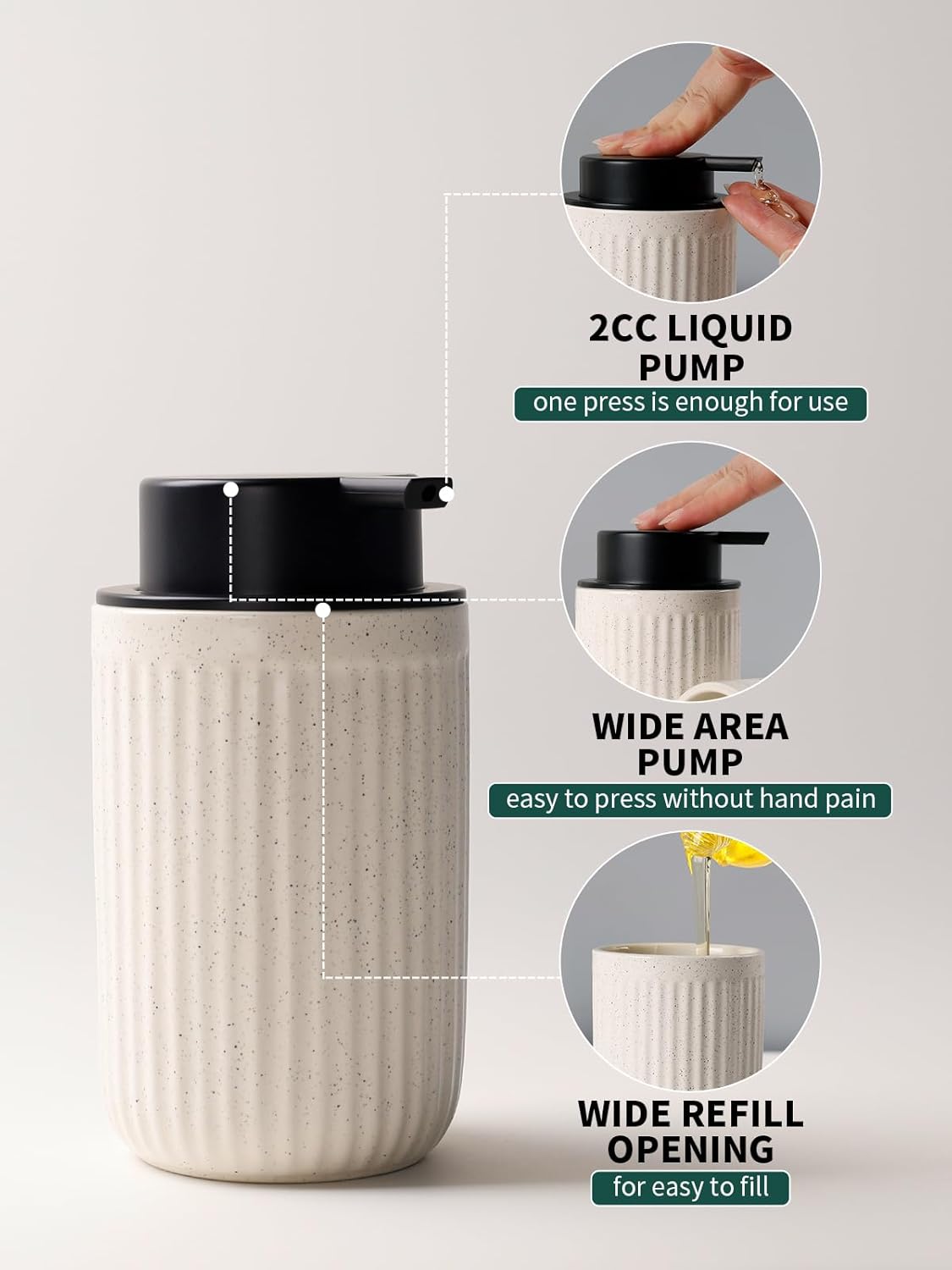 Bosilunlife Soap Dispenser and Toothbrush Holder Set - Dish Hand Soap Dispenser Bathroom Set
