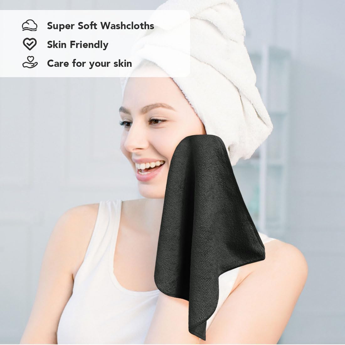 Orighty Wash Cloths Bulk Towels Set 200 Pack, Highly Absorbent and Soft Feel Microfiber Face