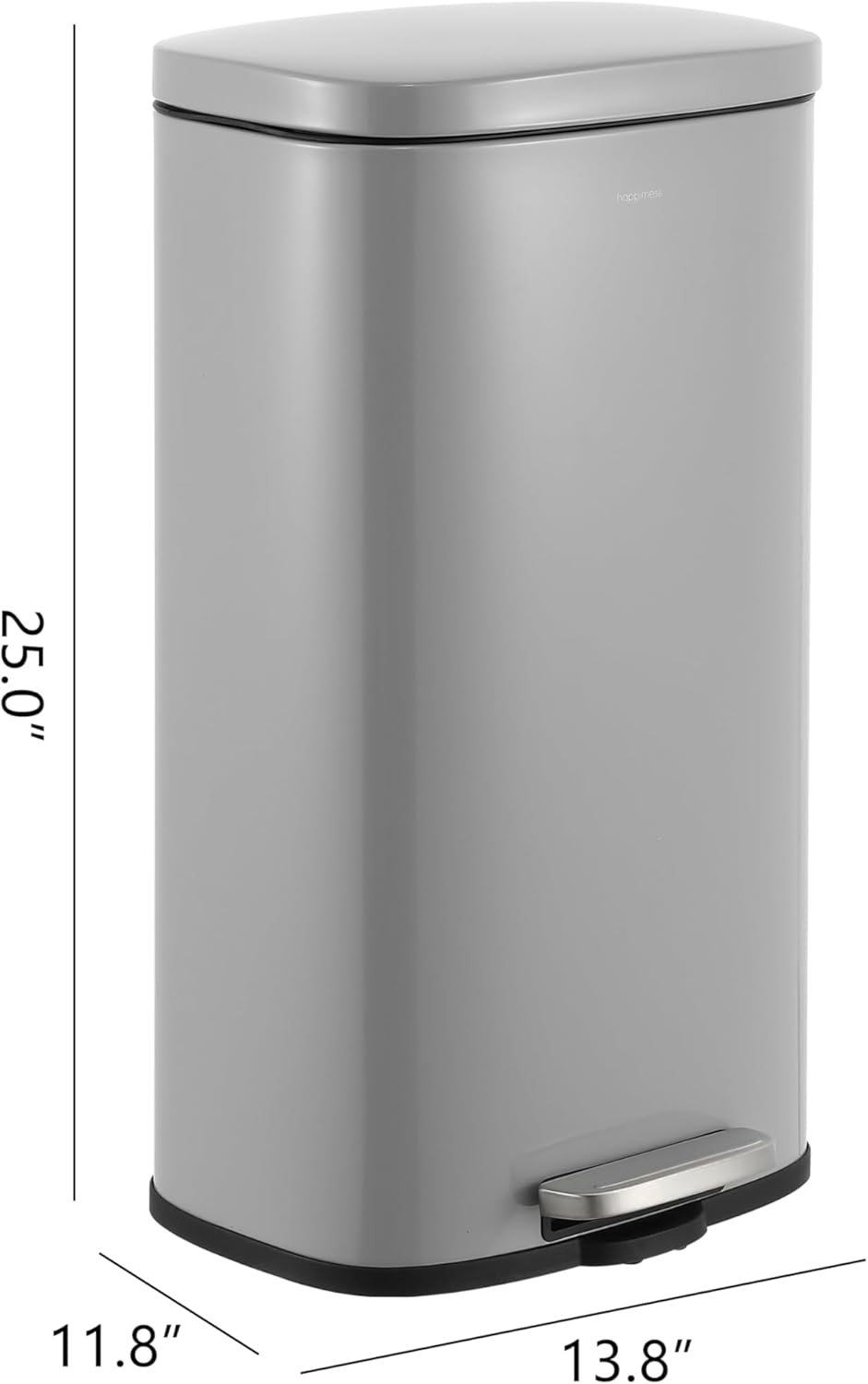 happimess HPM1011D Curtis 8-Gallon Step-Open Trash Can, Fingerprint Resistant, Modern, Minimalistic