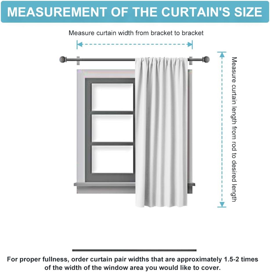 RYB HOME Short Window Curtains for Kitchen, Room Darkening Rod Pocket Drapes Decorative Privcay