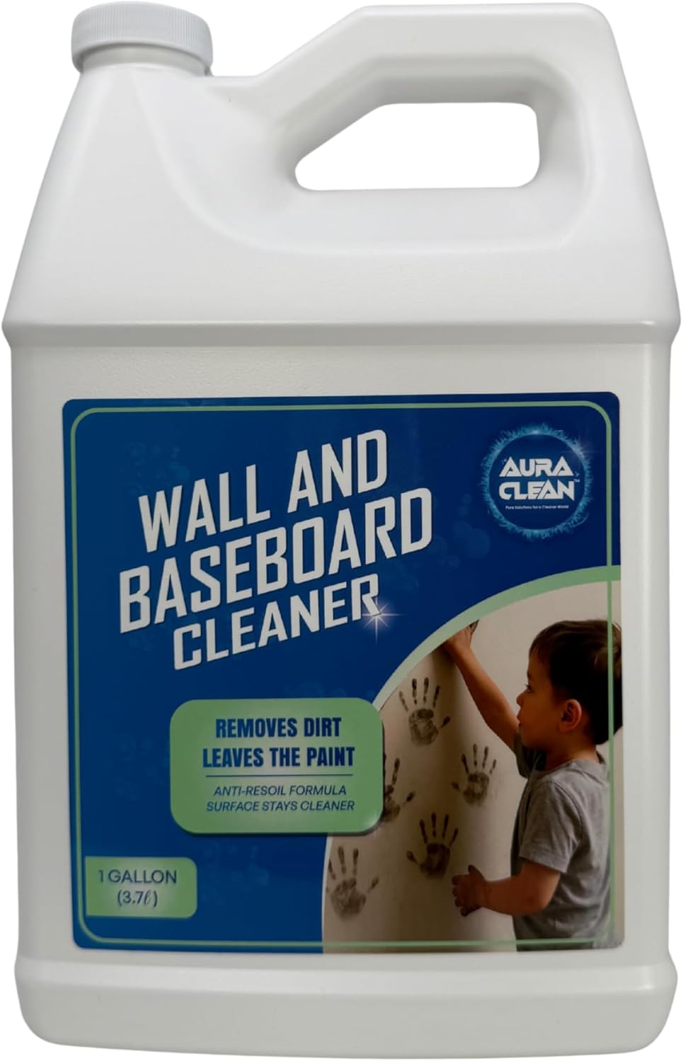 Wall & Baseboard Cleaner - Safe for Painted Walls & Trim | Eco-Friendly, No-Rinse, Kid & Pet-Safe |