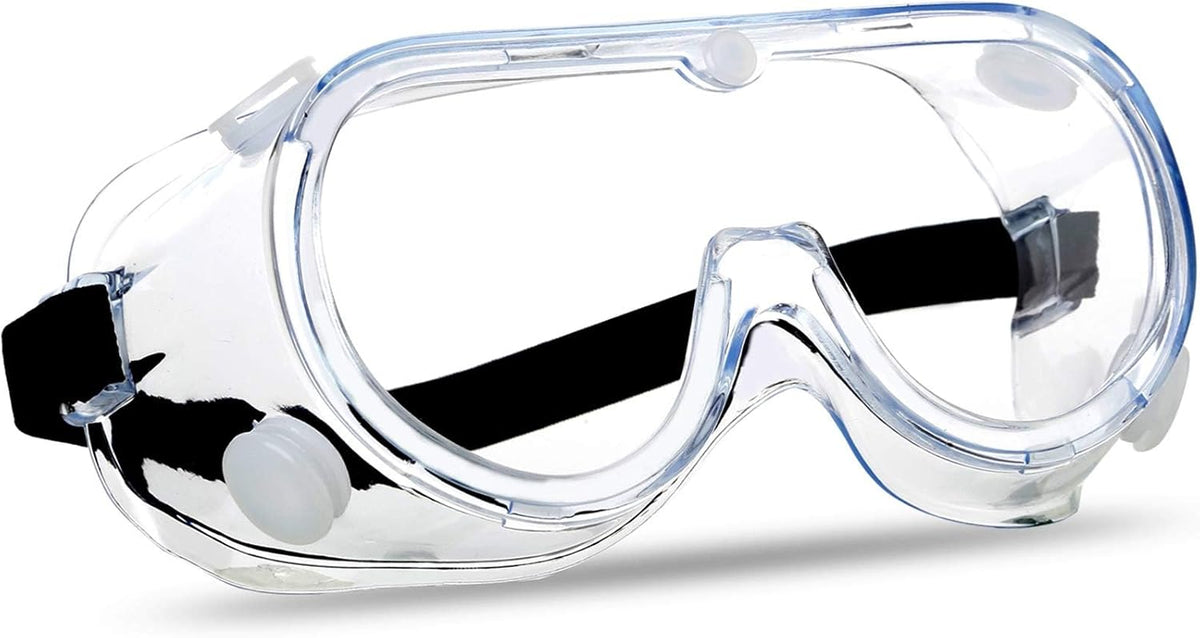 Super More Anti-Fog Protective Safety Goggles Clear Lens Wide-Vision Adjustable Chemical Splash Eye