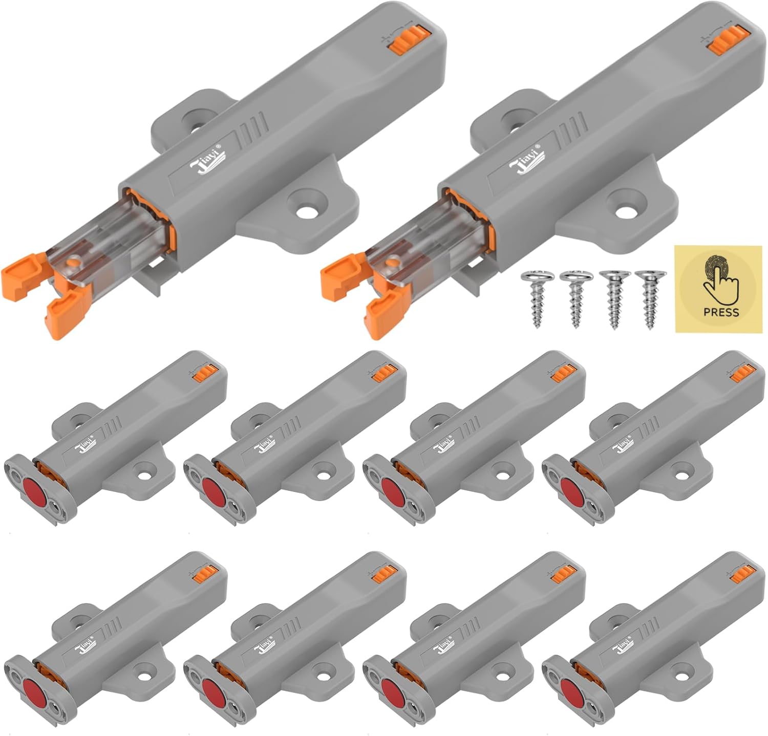 Push to Close Cabinet Latch, Jiayi 10 Pack Push Open Hardware, Cabinet Press Out Latch for Door