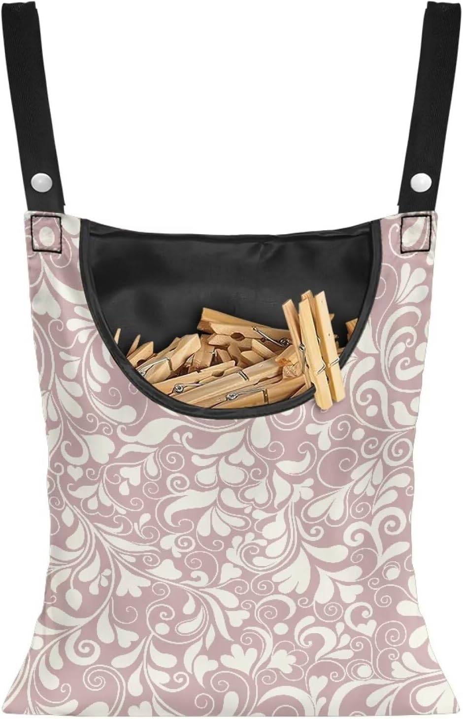 High Capacity Clothespin Holder Bag 14.5x12 Inches - Durable Outdoor Storage with Wide Opening for