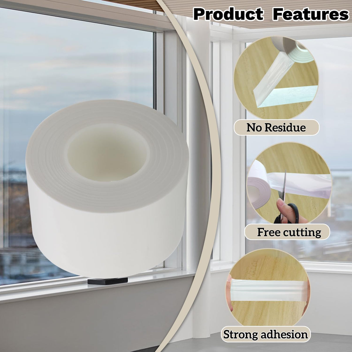 Window Insulation for Winter Weather Sealing Tape 2 Inch x 50 Yards Weather Stripping Residue Free