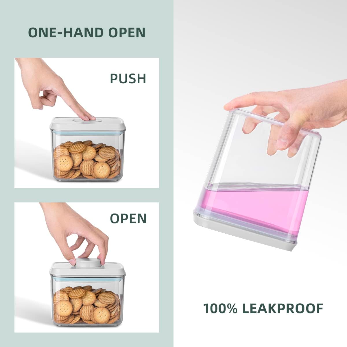 8-Piece Set of Pop Airtight Food Storage Containers with Lids Stackable Containers for Kitchen