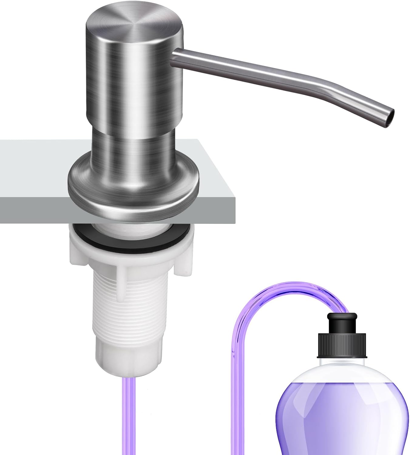 Soap Dispenser Kitchen Sink, Sink Soap Dispenser, 47" Extension Tube kit, Dish Soap Dispenser Pump