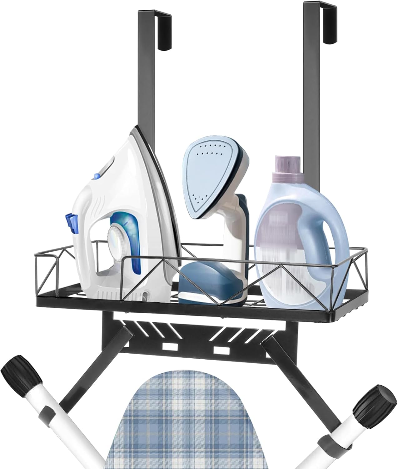 Ironing Board Hanger, Metal Over The Door or Wall Mounted Ironing Board Caddy, Ironing Board