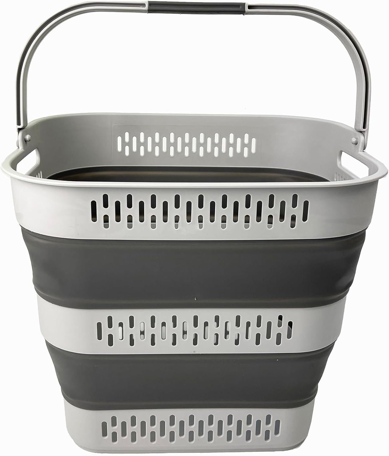 SAMMART 40L (10.5 Gallon) Collapsible Plastic Laundry Basket with Handles - Foldable Pop Up Storage