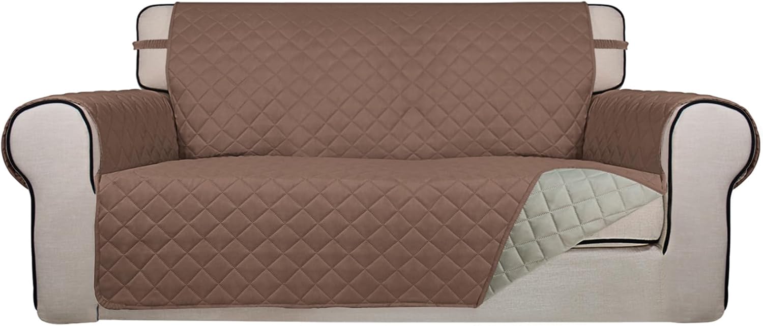 PureFit Reversible Quilted Sofa Cover, Water Resistant Slipcover Furniture Protector, Washable