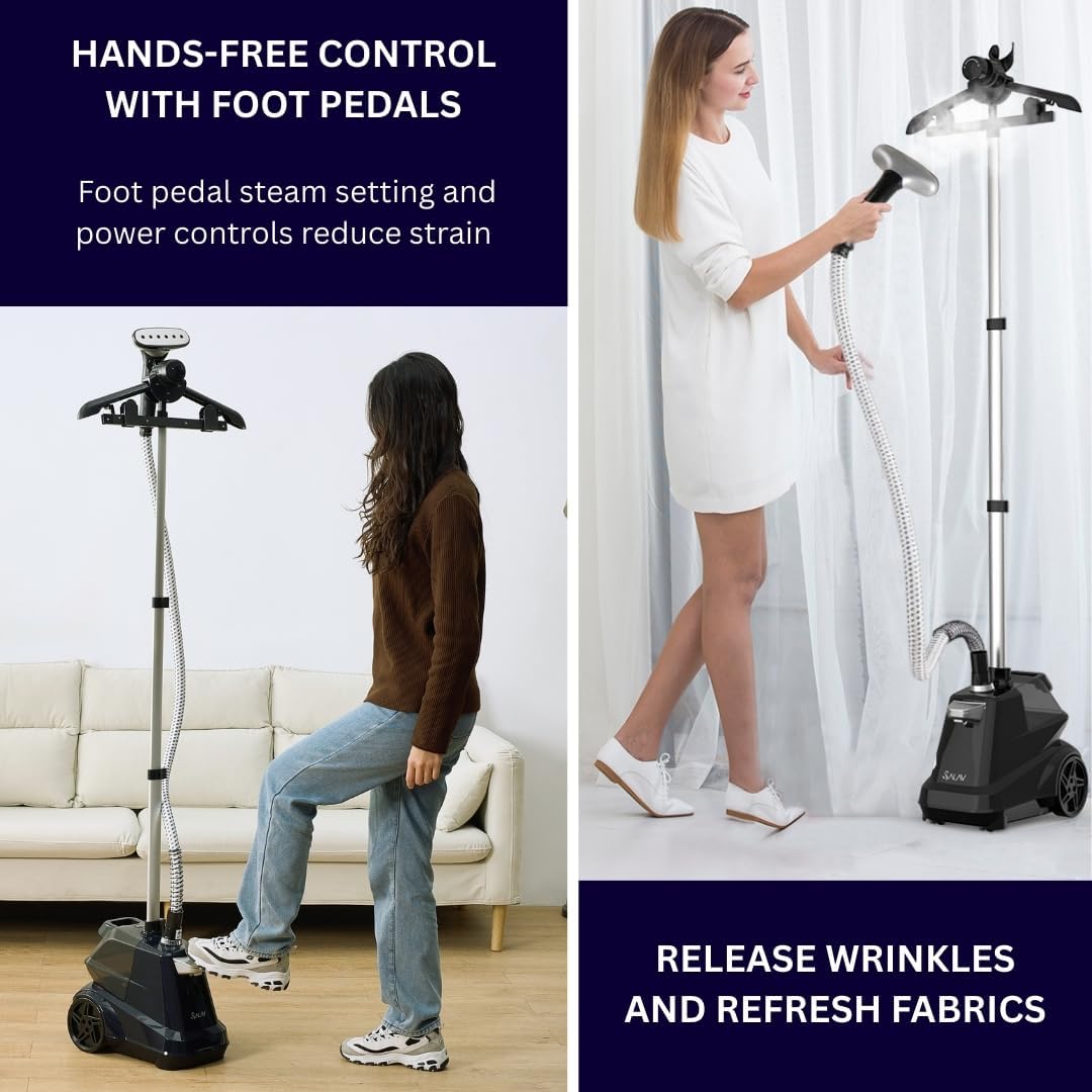 SALAV Commercial-Grade Standing Garment Steamer for Clothes with Auto-Off Safety 1800W Powerful