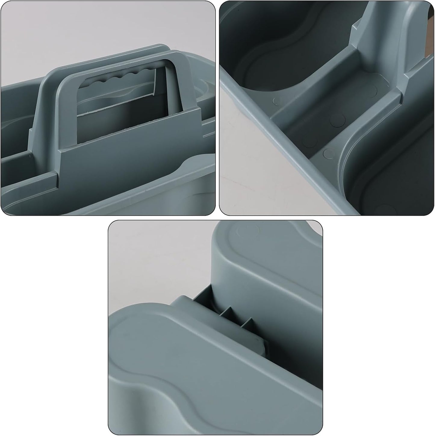 6 Pack Plastic 2 Compartments Cleaning Supplies Caddy, Commercial Carry Caddy Organizer with