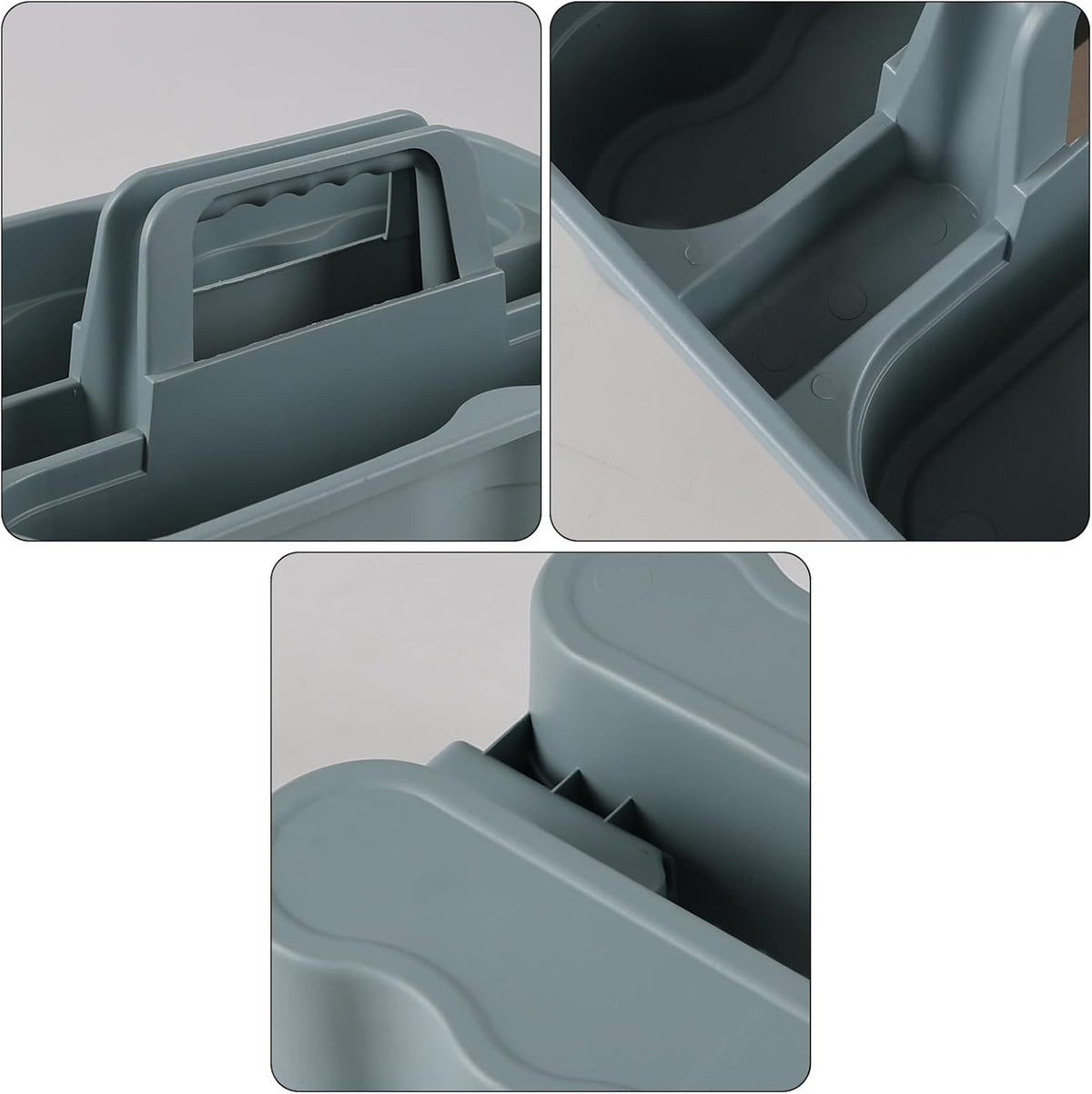 6 Pack Plastic 2 Compartments Cleaning Supplies Caddy, Commercial Carry Caddy Organizer with
