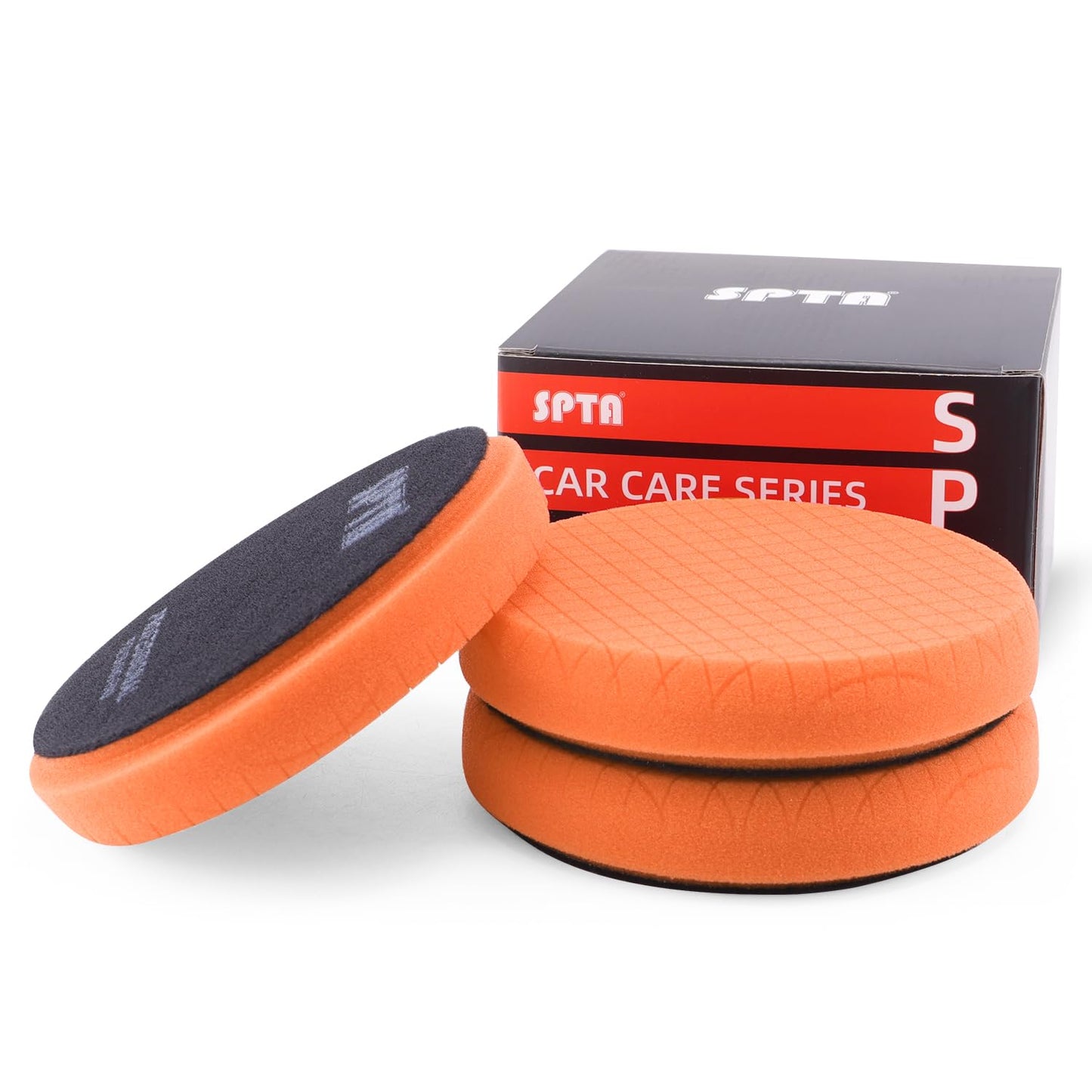 SPTA Orange Light Cut Pad, Buffing Polishing Pads, 3Pcs 5.5 Inch Face for 5 Inch 125mm Backing