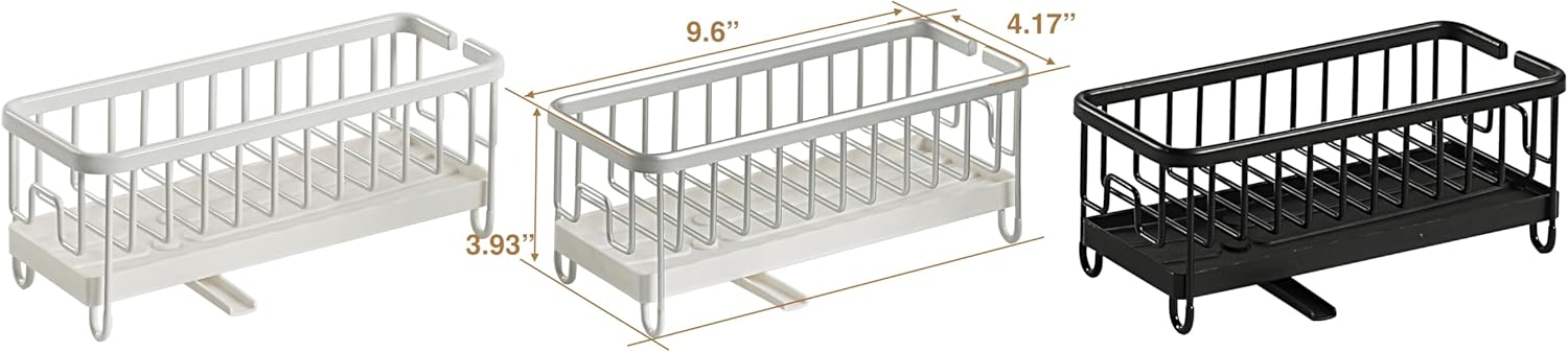 SunnyPoint Never Rust Aluminum Utensil, Sink Cleaning Tools Holder for Kitchen Sink with Drain