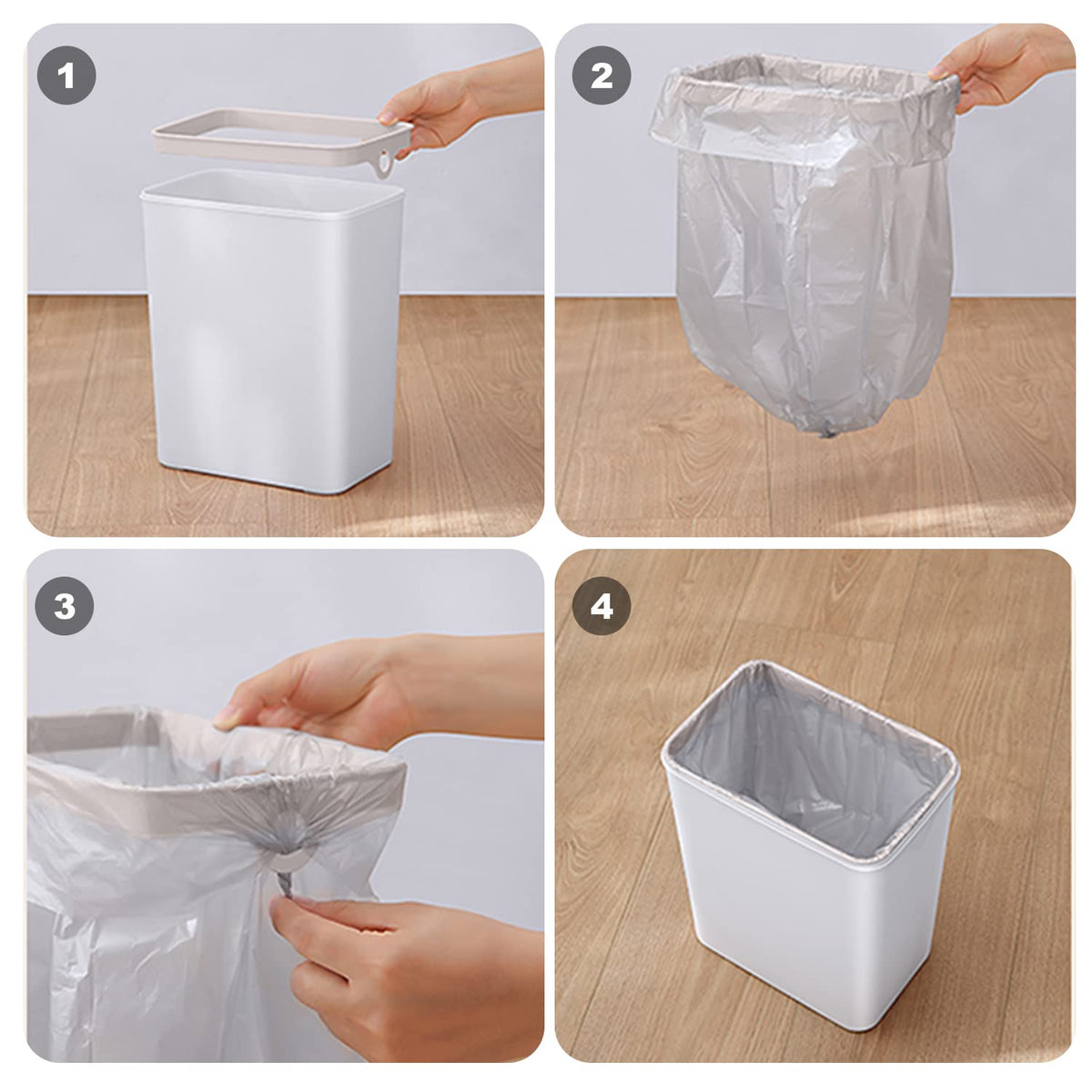 Yatmung 2 Pack - 2.5 Gallon Smart Trash Can Sensor Motion Slim Touchless Bathroom Trash Can