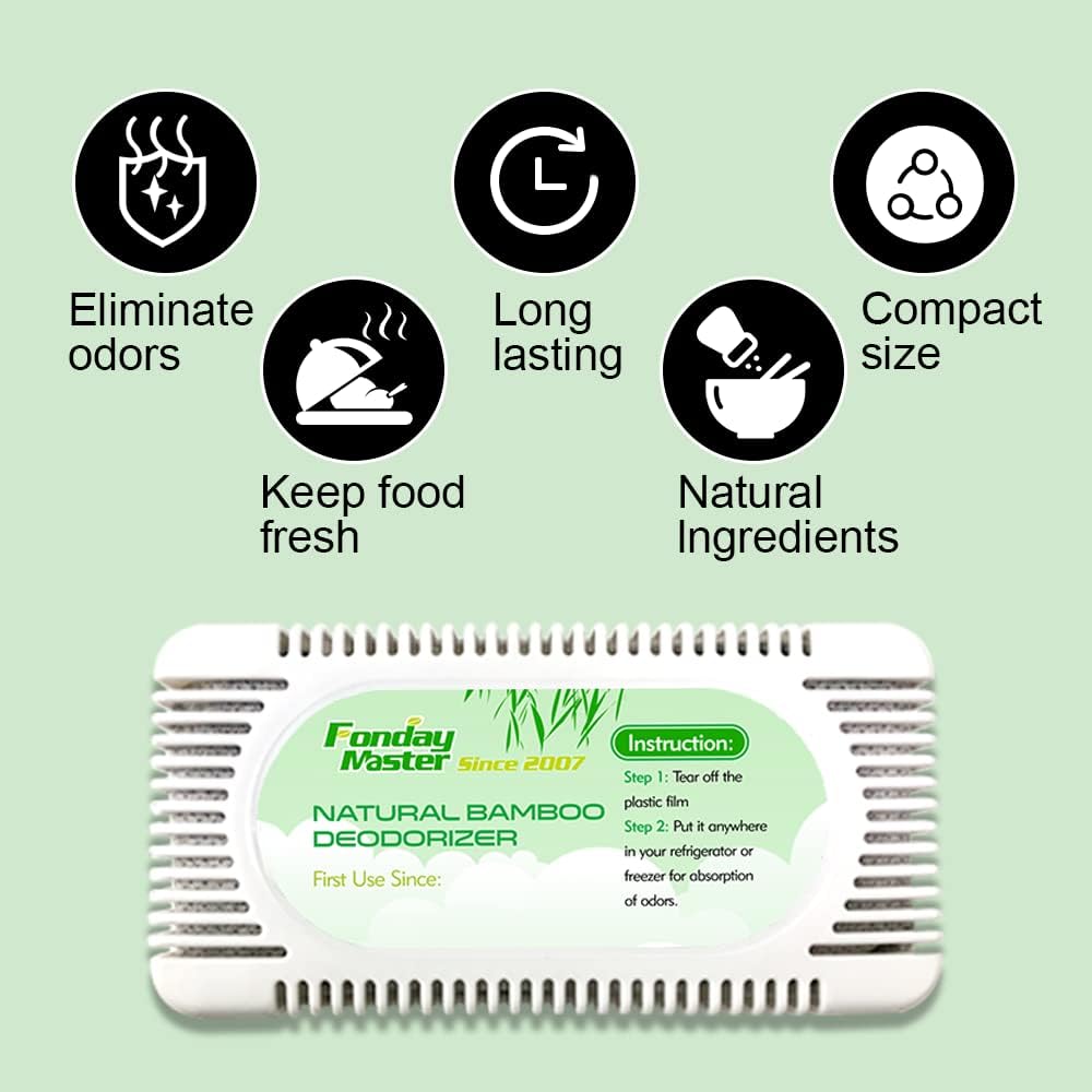 4Packs Fonday Refrigerator Deodorizer Odor Eliminator for Fridges Freezers Coolers Lunch Boxes