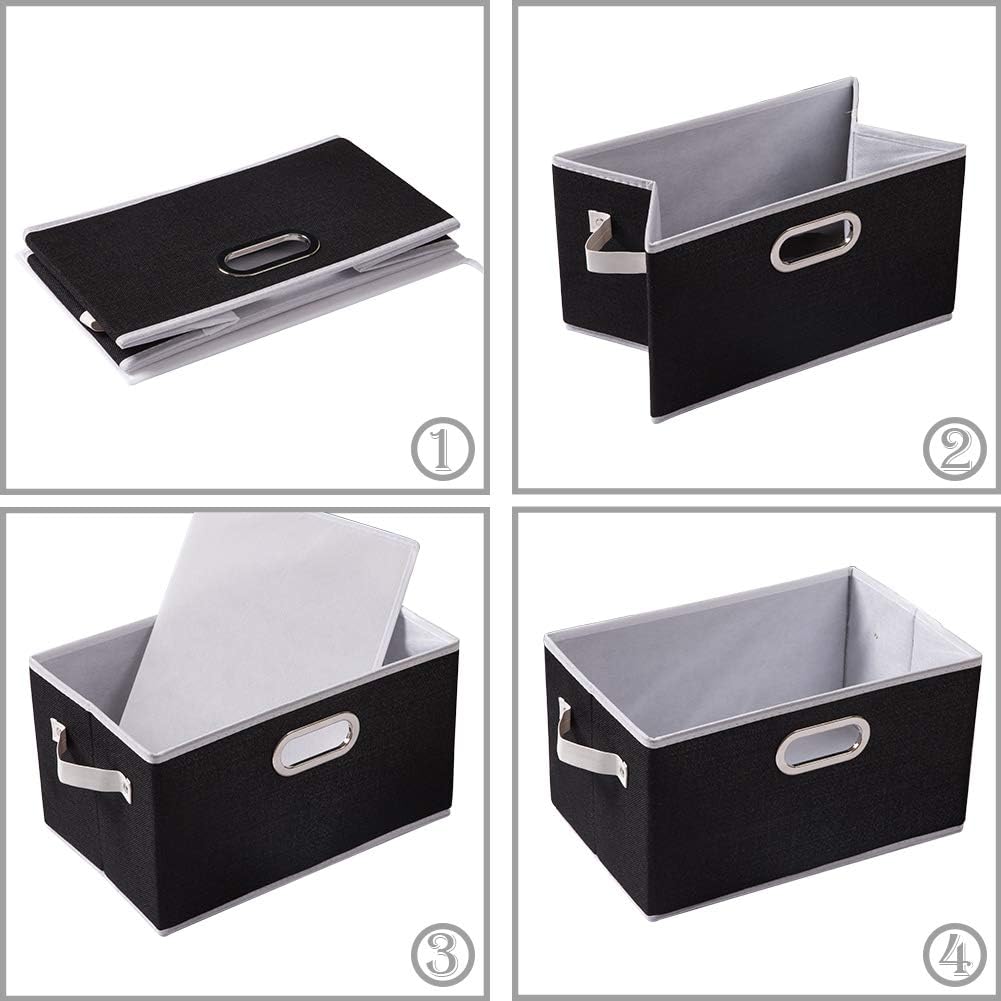 PRANDOM Fodable Storage Baskets for Closet [5-pack] Decorative Fabric Storage Bins Cubes with