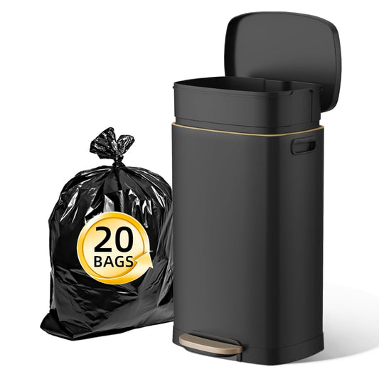 KUK 13 Gallon Kitchen Trash Can with Lid, 50L/13Gal Office Step Garbage Can for Home, Kitchen