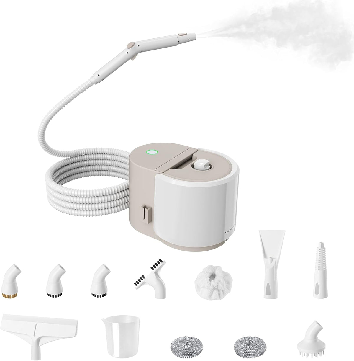 Newbealer Heavy-Duty Steam Cleaner for Home, Stainless Steel Boiler, 12-Piece Accessory Kit, Max 5