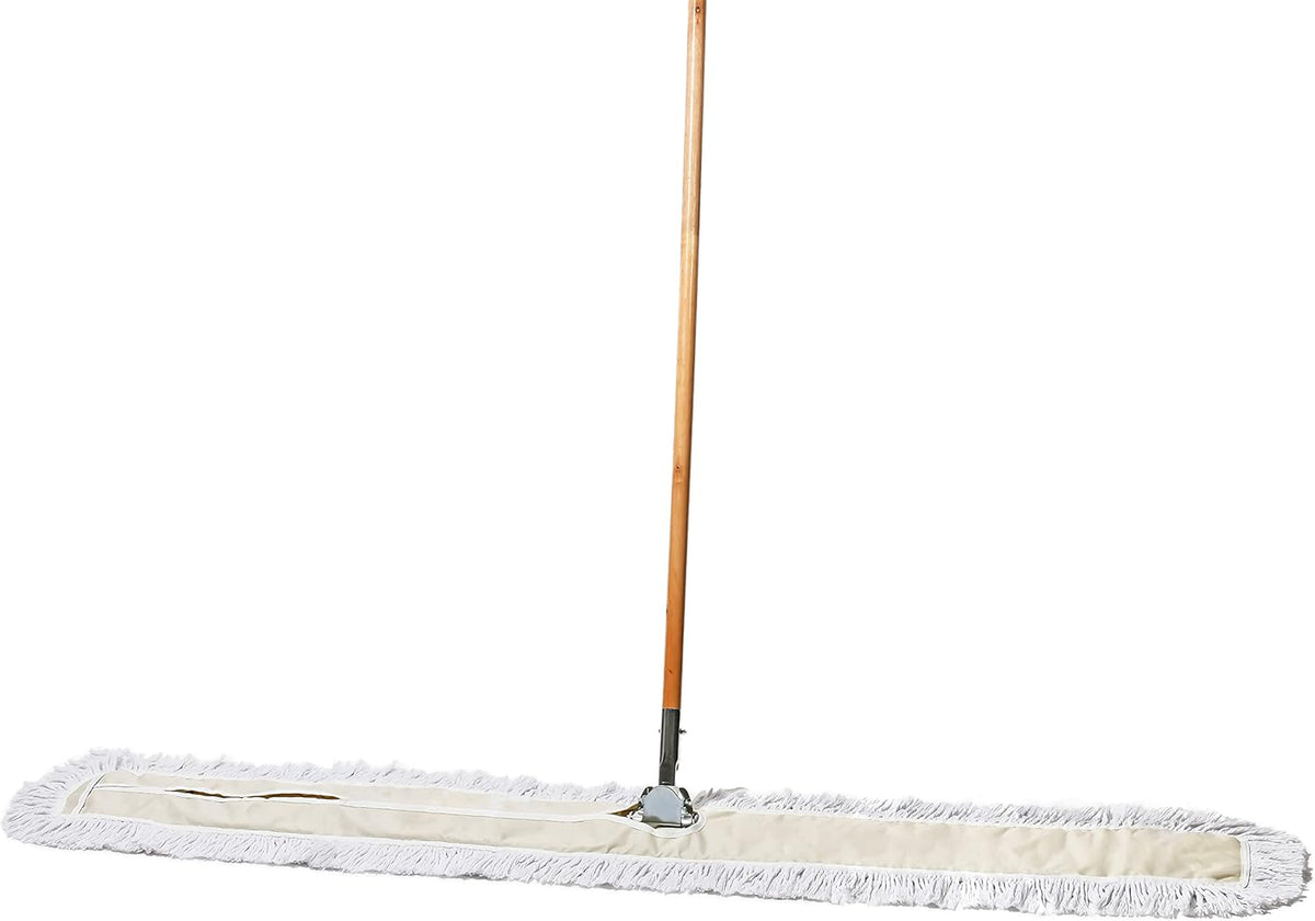 Commercial Dust Mop & Floor Sweeper, 60 in. Dust Mop for Hardwood Floors, Cotton Reusable Dust Mop