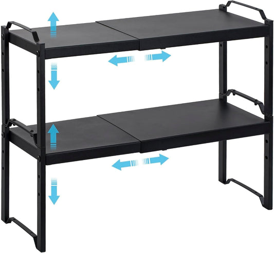 Expandable Cabinet Shelf Organizer, Adjustable kitchen Countertop Storage